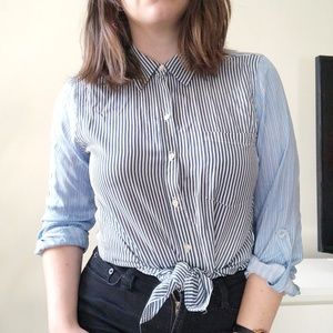 Vertical-Stripe Button Down